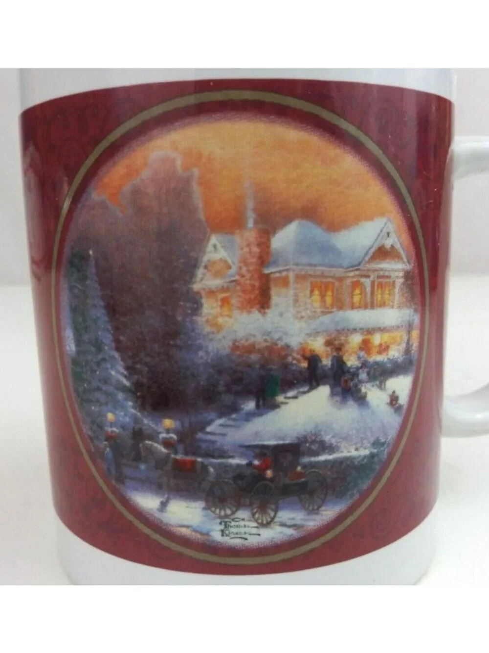 Vintage Thomas Kinkade Victorian Christmas II Coffee Mug Cup 3.75